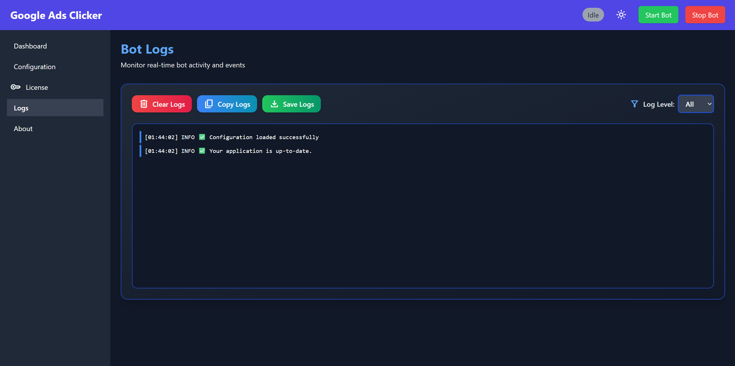 Logs & status